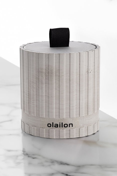 Aberto Design Vela Hormigón Cinta Ámbar Gris Negro 8 cm Diámetro 8.5 cm Altura Parafina Soja Elegante Acogedora Decoración Hogar